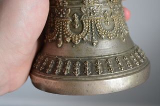 Fine Antique Chinese Tibetan Bronze Bell Signed 7