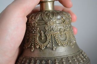 Fine Antique Chinese Tibetan Bronze Bell Signed 9