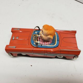 Rare Vintage 1950 ' s Howdy Doody tin Ford Car Friction toy Japan 7