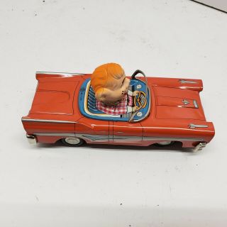 Rare Vintage 1950 ' s Howdy Doody tin Ford Car Friction toy Japan 8