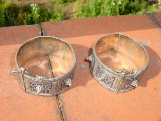 2 A Pair Silver ?antique Bracelets Jewelry North Africa? Hg