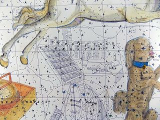 RARISSIMUM Large Celestial Map - UNICORN - from Atlas by Hoffmann 37 cm 5