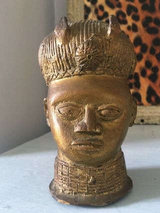 Antique African Bronze Benin Head