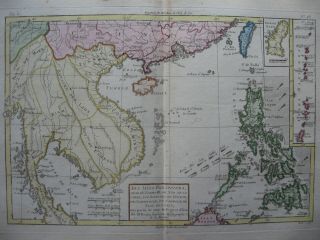 1780 - Bonne - Map Thailand Philippines Taiwan Southern China Guam