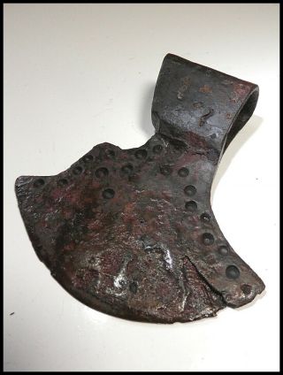Very Rare Early Anglo - Scandinavian Viking Shield - Maiden Axe Hatchet Decorated 4