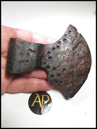 Very Rare Early Anglo - Scandinavian Viking Shield - Maiden Axe Hatchet Decorated 5