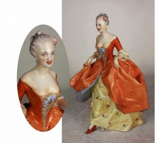 Capodimonte Ginori Doccia Italy Lady Dancer Porcelain Dresden Era Figurine 1800s