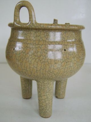 EXCEPTIONAL OLD ANTIQUE CHINESE CELADON CRACKLE GLAZE CENSER SONG DYNASTY 11