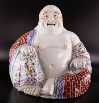 19th/20th Century Republic Chinese Porcelain Famille Rose Laughing Buddha 3