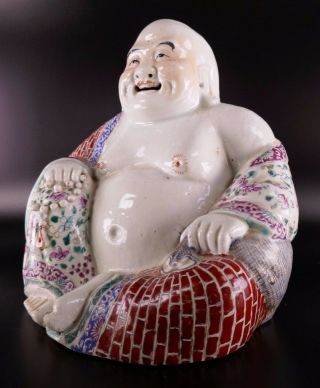 19th/20th Century Republic Chinese Porcelain Famille Rose Laughing Buddha 4