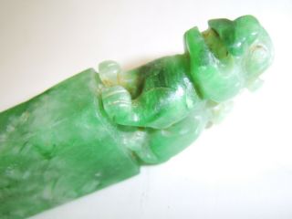 VERY FINE ANTIQUE CAVRED JADE SEAL CHOP STUNNING DETAIL AND FINE POLISH 7