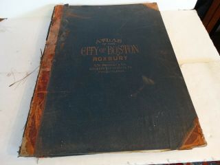 Rare Antique G.  W.  Bromley Atlas 1906 City Of Boston Mass 39 Plates Color Maps