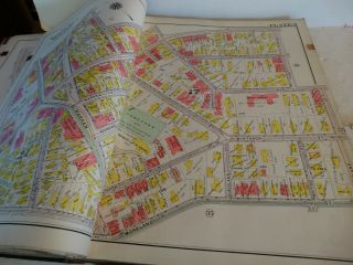 RARE Antique G.  W.  Bromley atlas 1906 City of boston mass 39 plates color maps 4