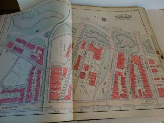 RARE Antique G.  W.  Bromley atlas 1906 City of boston mass 39 plates color maps 6