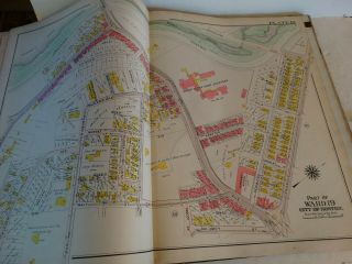 RARE Antique G.  W.  Bromley atlas 1906 City of boston mass 39 plates color maps 8