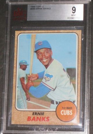 1968 Topps Ernie Banks Baseball Card 355 Bvg 9 Chicago Cubs