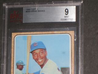 1968 Topps ERNIE BANKS Baseball Card 355 BVG 9 Chicago Cubs 2