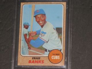 1968 Topps ERNIE BANKS Baseball Card 355 BVG 9 Chicago Cubs 3