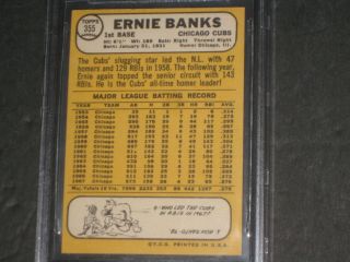 1968 Topps ERNIE BANKS Baseball Card 355 BVG 9 Chicago Cubs 5
