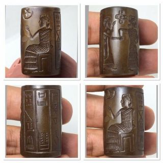 Sassanian cylinder seal unique intaglio on carnelian agate 4
