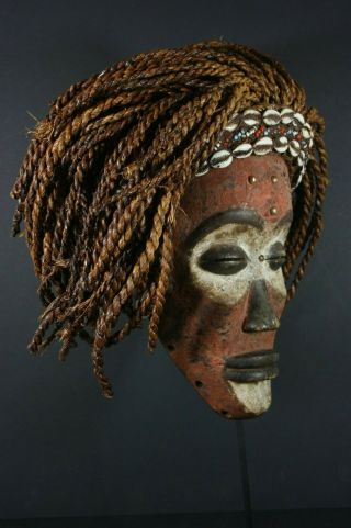 African Manu Pwo Mask - Chokwe Tribe,  D.  R.  Congo,  Tribal Art Primitive