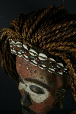 African MANU PWO mask - CHOKWE tribe,  D.  R.  Congo,  TRIBAL ART PRIMITIVE 6