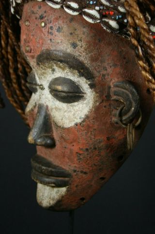 African MANU PWO mask - CHOKWE tribe,  D.  R.  Congo,  TRIBAL ART PRIMITIVE 7