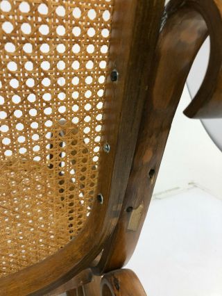 Vintage BENTWOOD ROCKER cane back bottom rocking chair mid century modern thonet 10