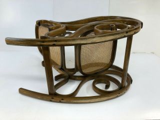 Vintage BENTWOOD ROCKER cane back bottom rocking chair mid century modern thonet 12