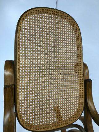 Vintage BENTWOOD ROCKER cane back bottom rocking chair mid century modern thonet 4
