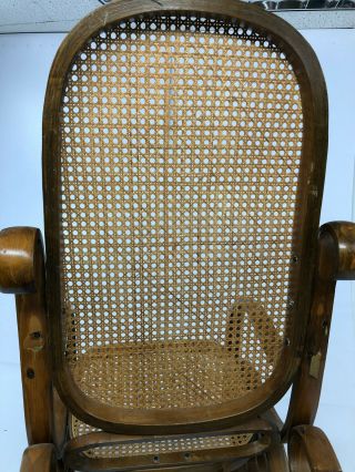Vintage BENTWOOD ROCKER cane back bottom rocking chair mid century modern thonet 7