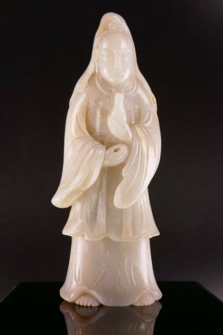 18th/19th Century Chinese Carved Jade Kwan Yin Sculpture Figurine