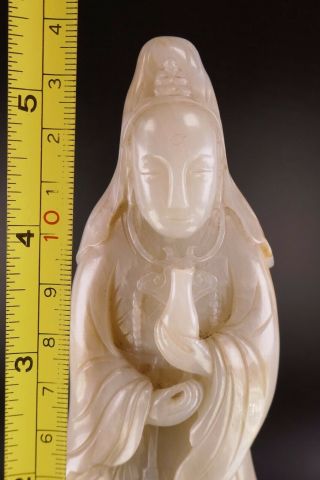 18th/19th Century Chinese Carved Jade Kwan Yin Sculpture Figurine 2