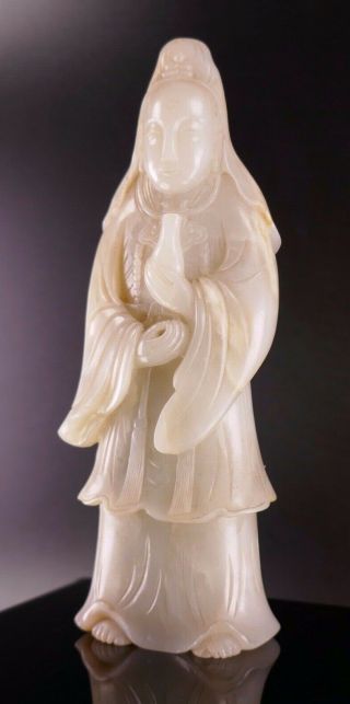 18th/19th Century Chinese Carved Jade Kwan Yin Sculpture Figurine 3
