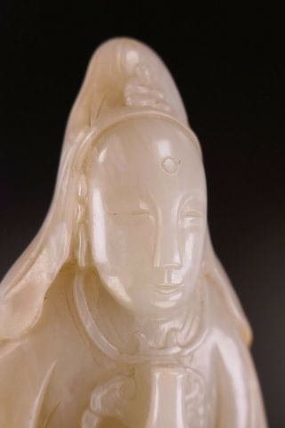 18th/19th Century Chinese Carved Jade Kwan Yin Sculpture Figurine 6
