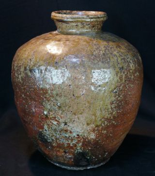 Japan Tsubo Ceramic Food Jar Tokoname Wear 1900s Rural Antique Craft