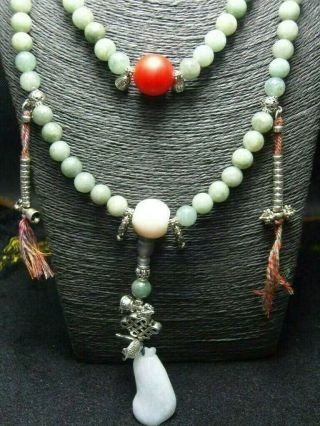 FINELY CARVED Jade Statue//Necklace - See Video n19 4