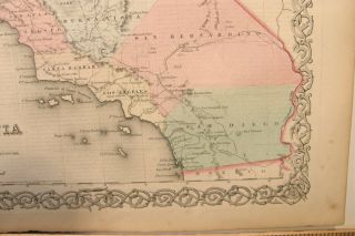 ANTIQUE COLOR ENGRAVING MAP CALIFORNIA 1859 COLTON ' S GENERAL ATLAS SAN FRANCISCO 11