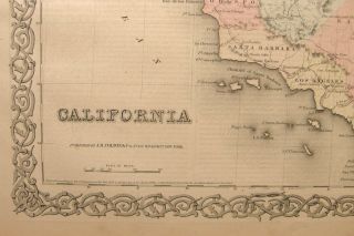 ANTIQUE COLOR ENGRAVING MAP CALIFORNIA 1859 COLTON ' S GENERAL ATLAS SAN FRANCISCO 2