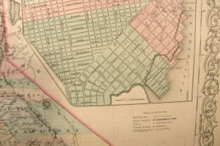 ANTIQUE COLOR ENGRAVING MAP CALIFORNIA 1859 COLTON ' S GENERAL ATLAS SAN FRANCISCO 7