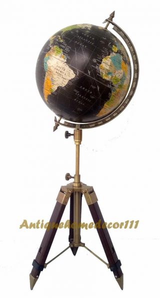Vintage Replogle Raised World Classic Series 12 " Globe On Tripod Stand