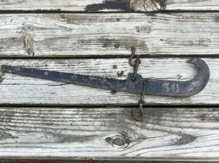 Antique Chatillon & Son York Sliding Weight Cotton Scale Iron Advertising 4