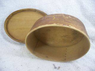 Small Oval Antique 19th century Wood Pantry Spice Box AAFA 6