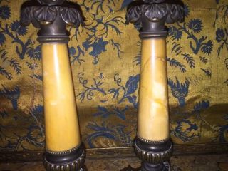 Louis Philippe Bronze And Marble Candlesticks Circa 1840 11