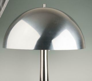 Rare Laurel USA Chrome Tulip Mushroom Table Lamp Spun Aluminum Shade Mid Century 5