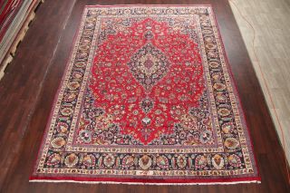 VINTAGE Traditional Floral Signed Kashmar Living Room Rug Oriental Carpet 10x13 3