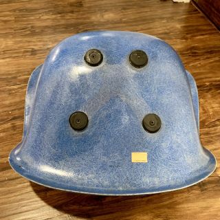 Vintage Herman Miller Eames Blue Fiberglass Arm Shell Chair - Small Crack 4