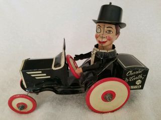 Charlie Mccarthy & His Benzine Buggy By Marx Rare Red Wheels 1930s