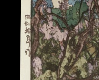 VINTAGE HIROSHI YOSHIDA JAPANESE WOODBLOCK PRINT ART WISTERIA FLOWERS 7