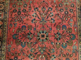 Persian Handmade Rug 4 ' x 7 ' Classic Floral Old Rose Red Wool Sarouk Rug 4